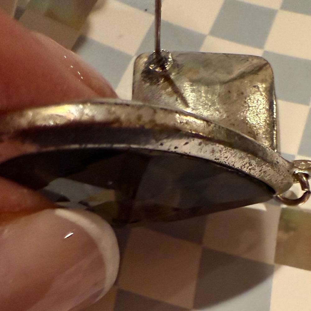 Bebe Silver And Black Geometric Statement Earring… - image 7